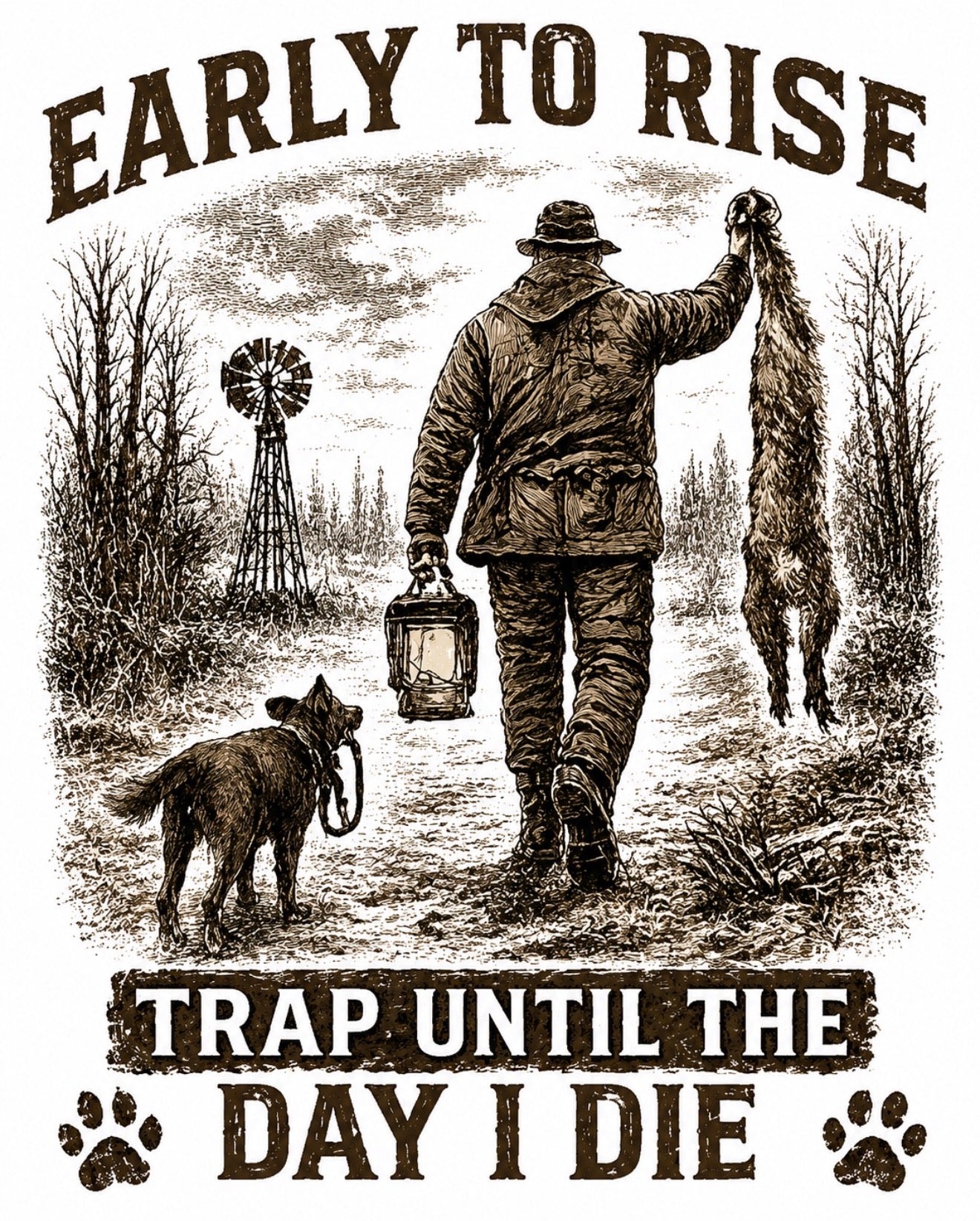 Early to rise, trap until I die T-Shirt